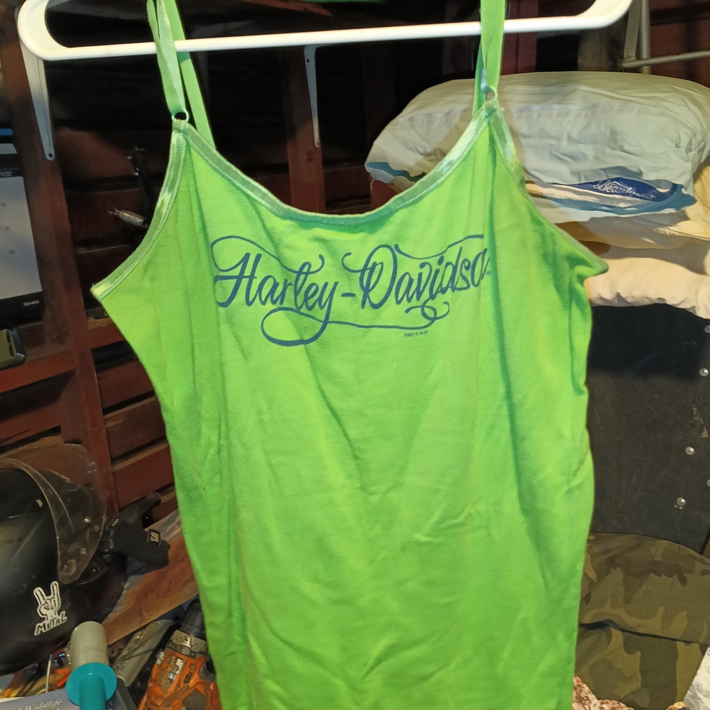 Harley-Davidson Green Fitted Camisole Top